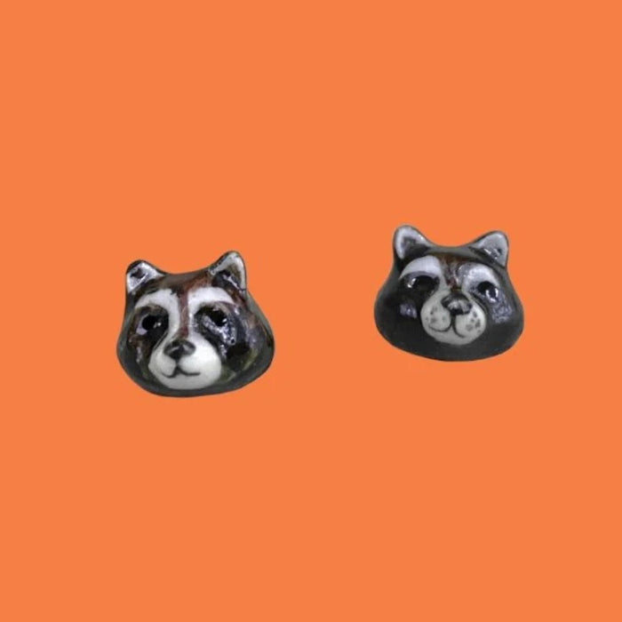 Raccoon Porcelain Earrings - Camp Hallow