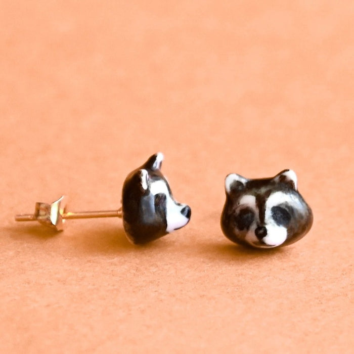 Camp Hollow Raccoon Earrings Profile