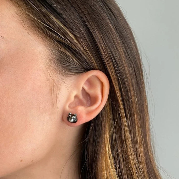 Raccoon Porcelain Earrings - Camp Hallow