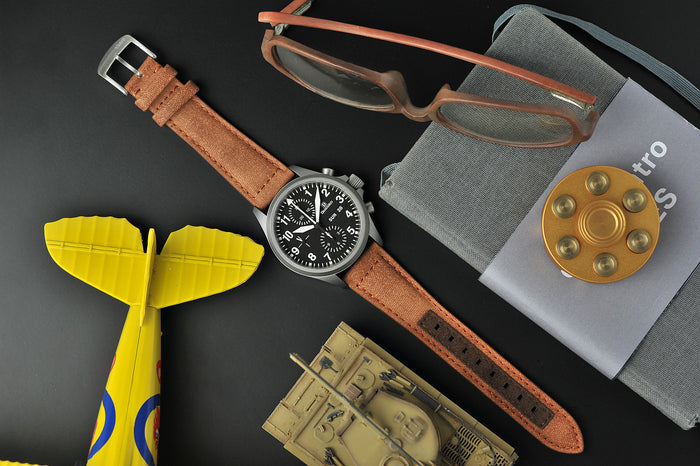Recycled Waxed Canvas Toffee Brown Watch Strap