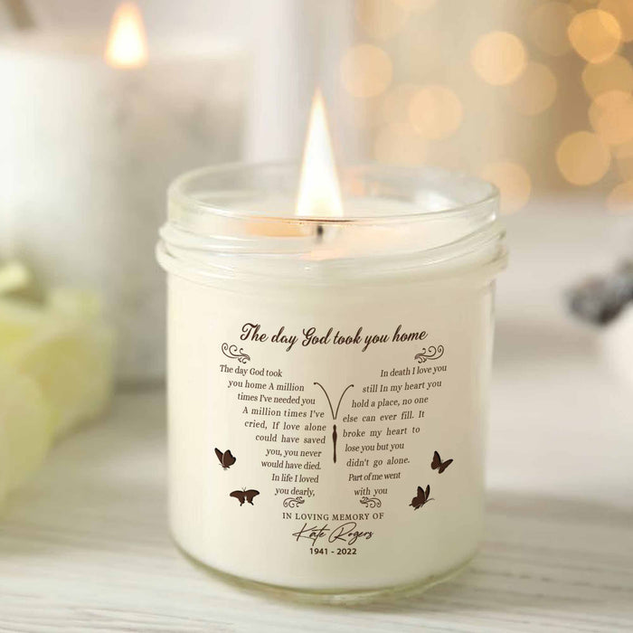 Remembrance Candle For Loss Of Loved One, Personalized Memorial Candle, Candle In Memory Of A Loved One