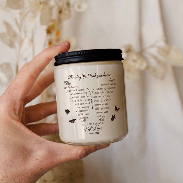 Remembrance Candle For Loss Of Loved One, Personalized Memorial Candle, Candle In Memory Of A Loved One