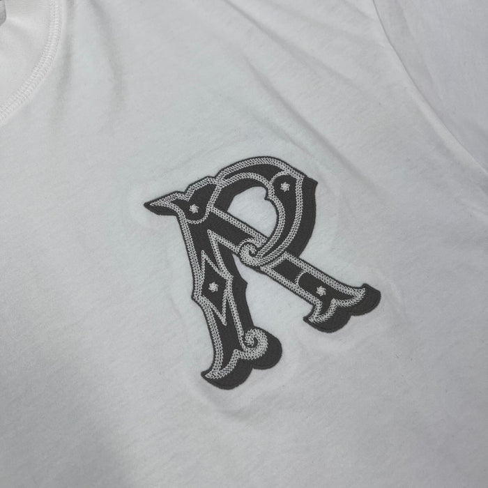 Represent 'Western Initials' T-Shirt in Flat White - Embroidered logo.