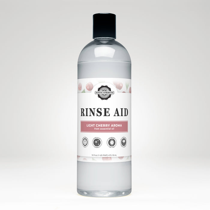 Rustic Strength, Rinse Aid for Automatic Dishwashers,16 oz Plastic,Light Cherry