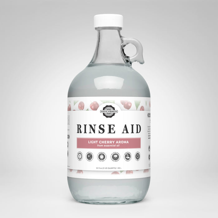Rustic Strength,Rinse Aid for Automatic Dishwashers,64 oz Glass,Light Cherry