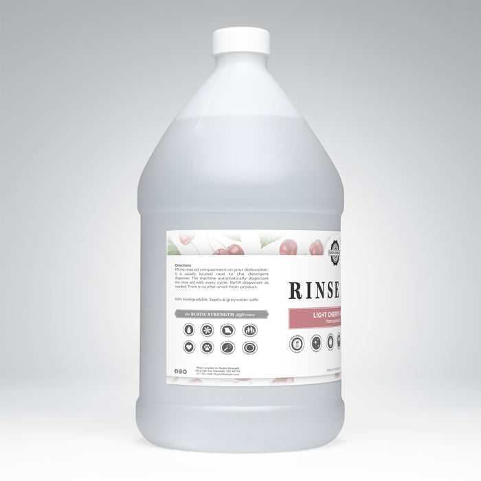 Rustic Strength,Rinse Aid for Automatic Dishwashers,128 oz Plastic, Light Cherry