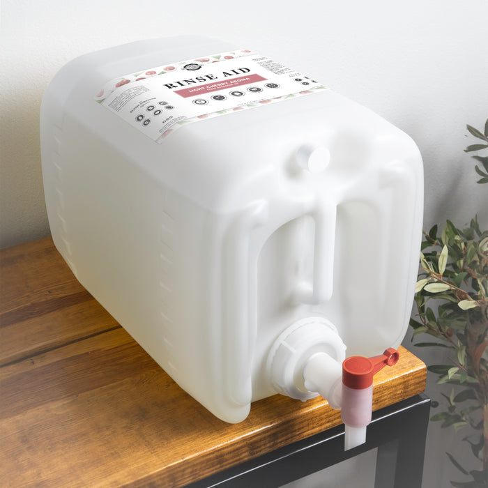 Rustic Strength, Rinse Aid for Automatic Dishwashers, 5 Gallon Eco Jug with Spout, Light Cherry