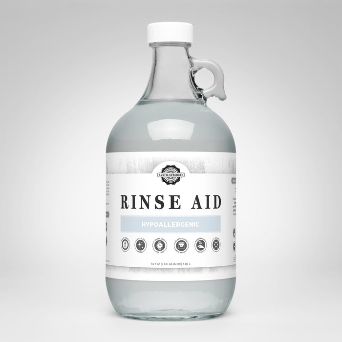 Rustic Strength, Rinse Aid for Automatic Dishwashers, 64 oz Glass,Unscented