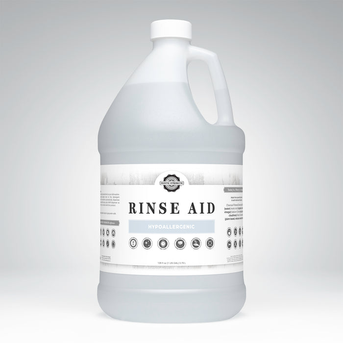 Rustic Strength, Rinse Aid for Automatic Dishwashers, 128 oz Plastic,Unscented