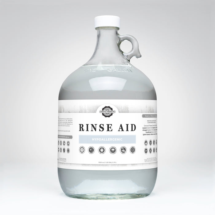 Rustic Strength, Rinse Aid for Automatic Dishwashers,128 oz Glass,Unscented