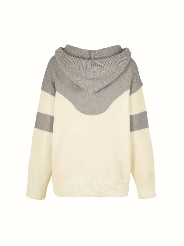 Ríona dual-tone colour-block hoodie with drawstring hood in a relaxed fit