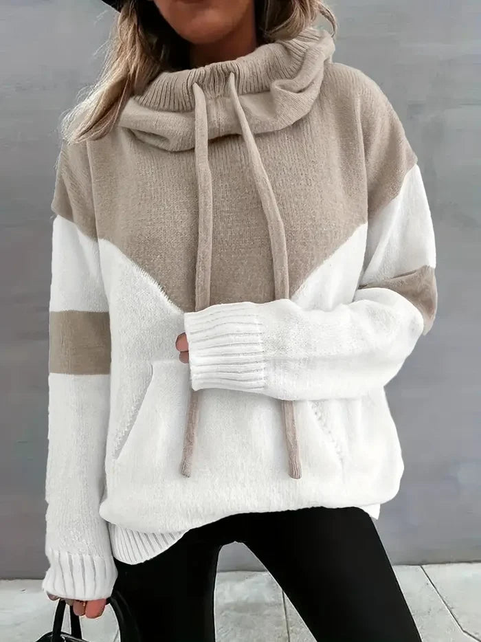 Ríona dual-tone colour-block hoodie with drawstring hood in a relaxed fit