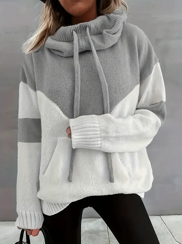 Ríona dual-tone colour-block hoodie with drawstring hood in a relaxed fit