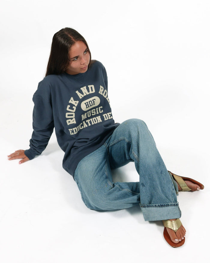 ROCK HALL MUSIC EDUCATION DEPT SLATE CREW PULLOVER