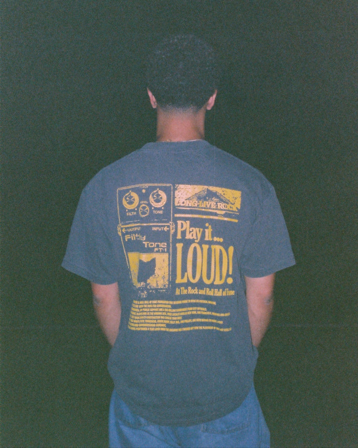ROCK HALL PLAY IT LOUD GUITAR PEDAL BLACK T-SHIRT