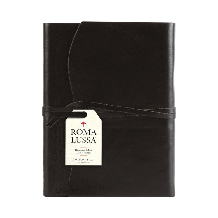Roma Lussa Italian Black Leather Journal - Cavallini & Co.