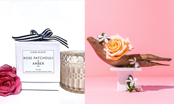 Rose Amber + Patchouli Crystal Candle | Hydra Bloom