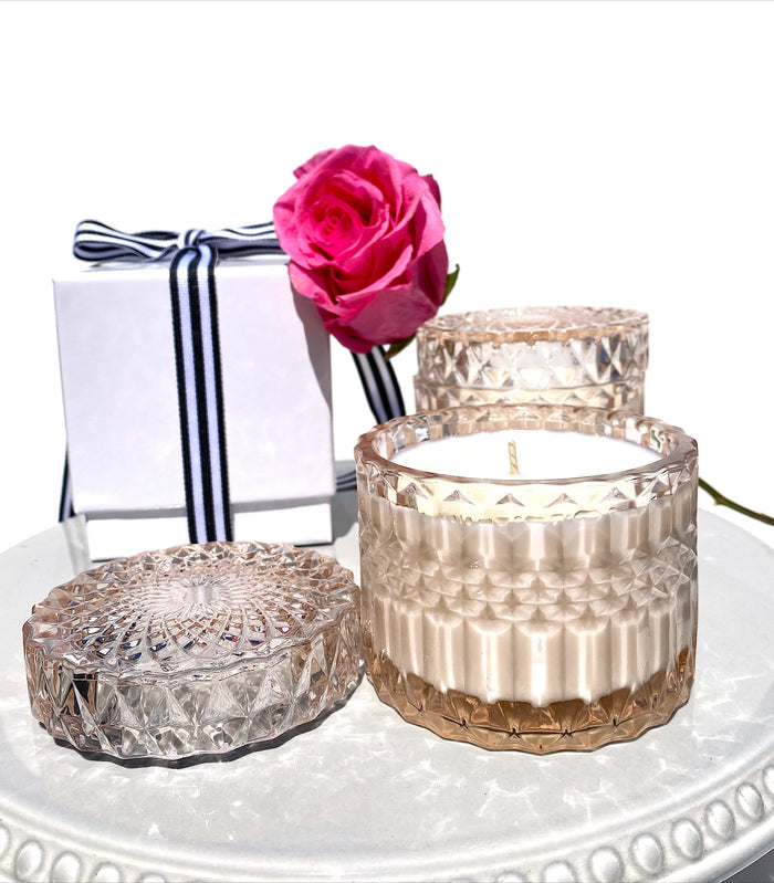 Rose Amber + Patchouli Crystal Candle | Hydra Bloom