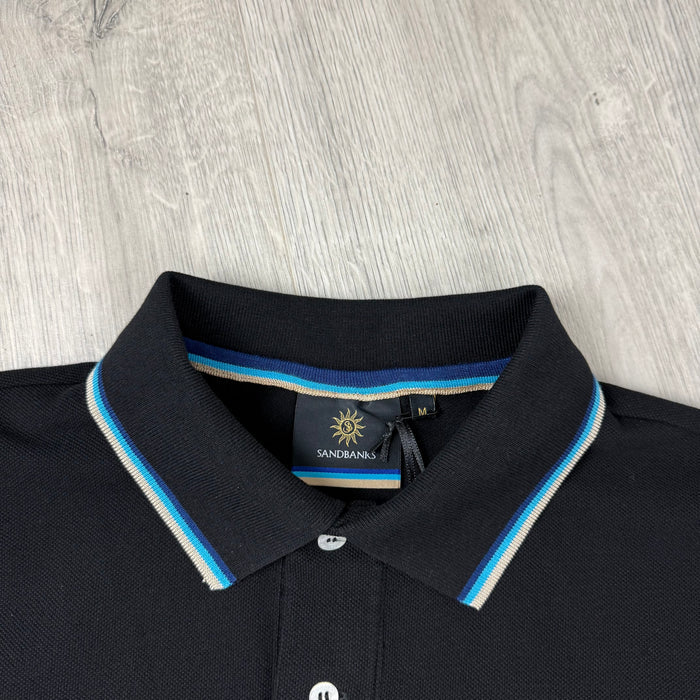 Sandbanks Badge Logo Polo Shirt - Black