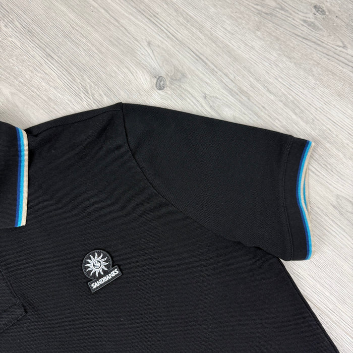 Sandbanks Badge Logo Polo Shirt - Black