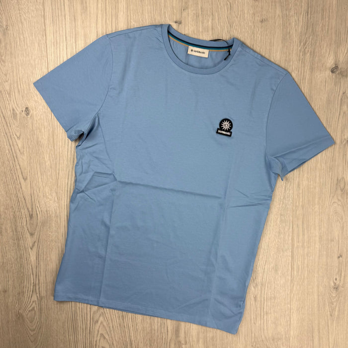 Sandbanks Badge Logo T-Shirt - Dusty Blue