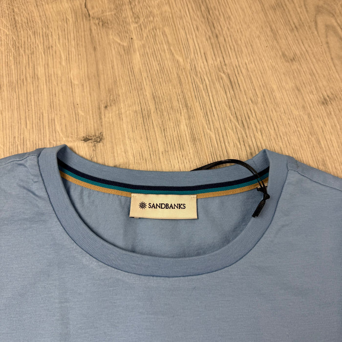 Sandbanks Badge Logo T-Shirt - Dusty Blue