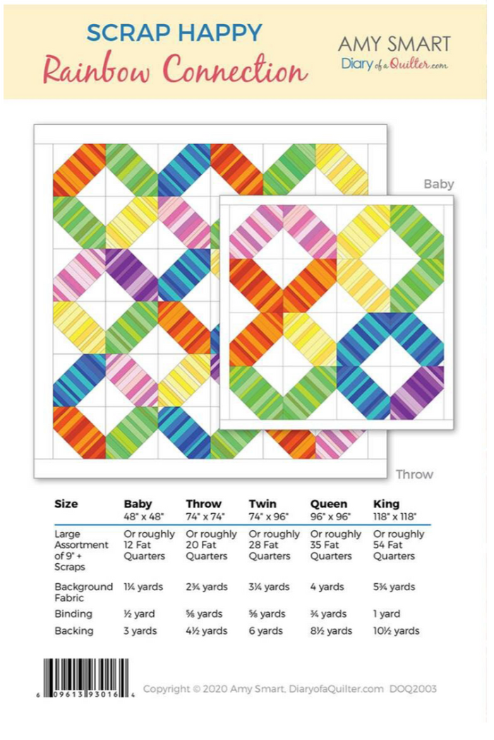 Scrap Happy Rainbow Connection Quilt Pattern by Amy Smart