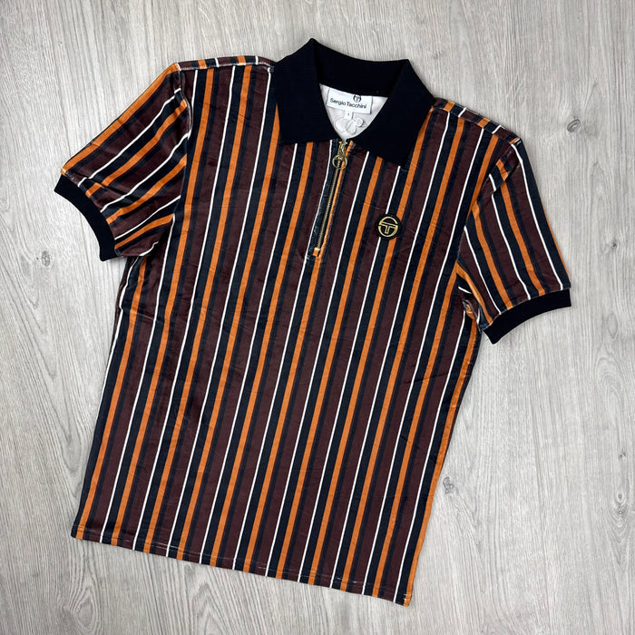 Sergio Tacchini 'Lomazzo' Velour Polo Shirt - Black