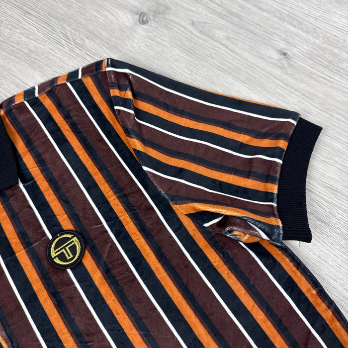 Sergio Tacchini 'Lomazzo' Velour Polo Shirt - Black