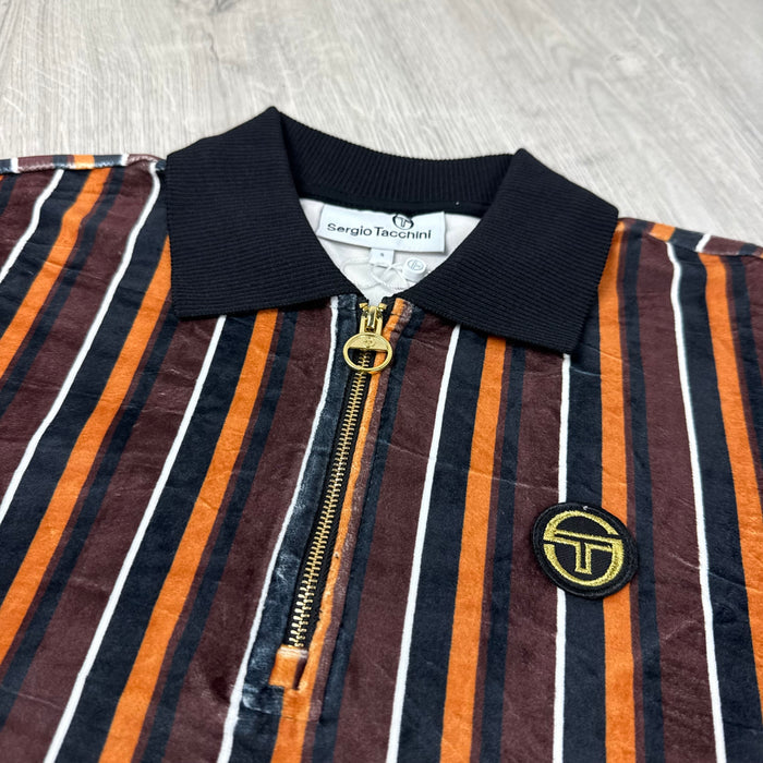 Sergio Tacchini 'Lomazzo' Velour Polo Shirt - Black