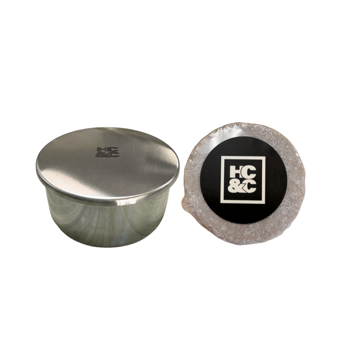 Shave Soap + Steel Container with Lid