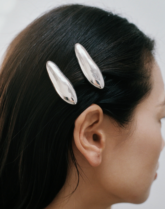 Silver Bean Clip
