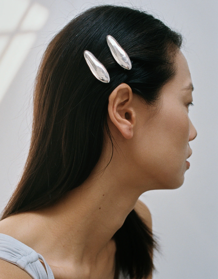 Silver Bean Clip