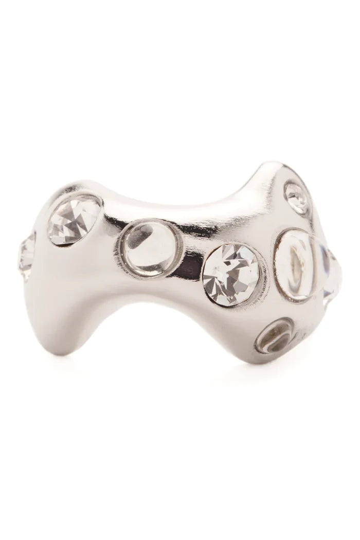 Silver Clear Bat Ring