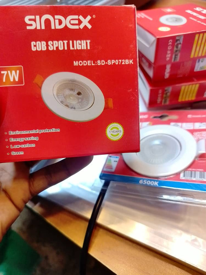 Sindex SD-SP072BK 7W COB LED Recessed Spot Light - Energy Saving