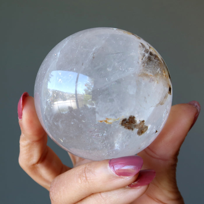 included smoky quartz sphere