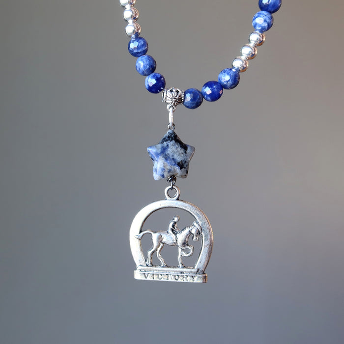 sodalite horse necklace