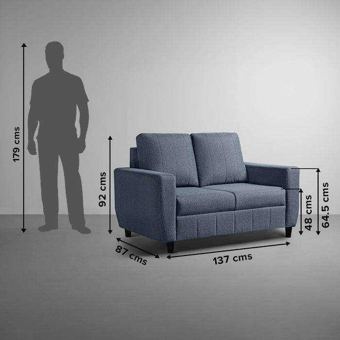 Sofa|Bae|2|Seater|Sofa|Fabric|Ocean|Blue