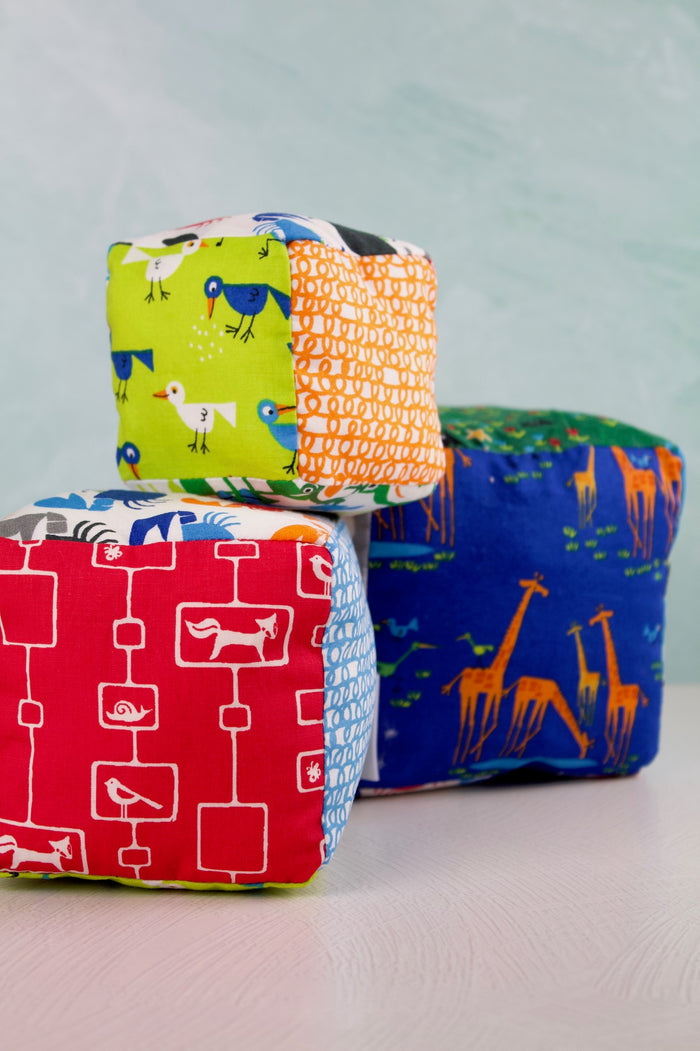 Soft Stacking Block Set - Ed Emberley's Animals-The Blue Peony-Category_Organic Toy,Department_Organic Baby,Material_Organic Cotton,Pattern_Ed Emberley's Animals