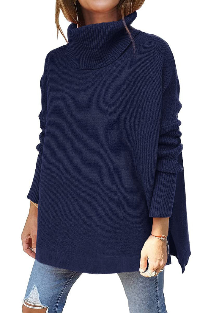 Sora modern oversized turtleneck jumper shown in a neutral tone