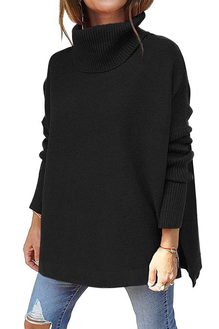 Sora modern oversized turtleneck jumper shown in a neutral tone