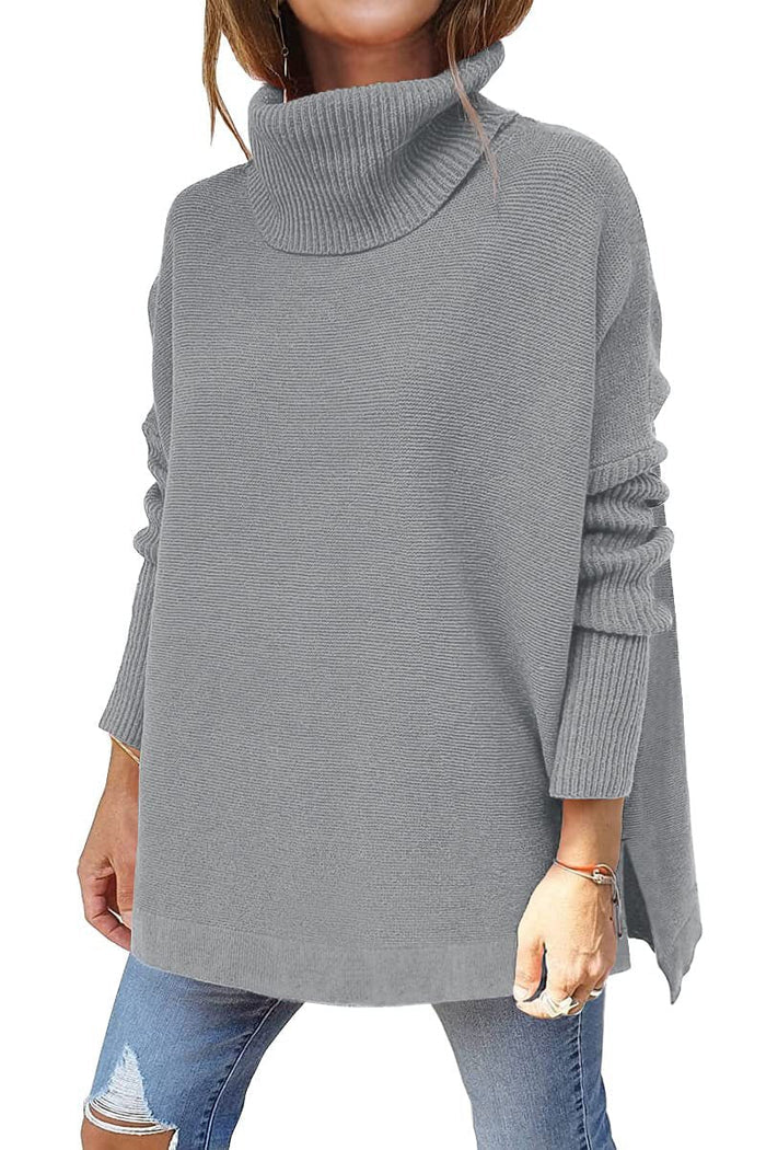 Sora modern oversized turtleneck jumper shown in a neutral tone
