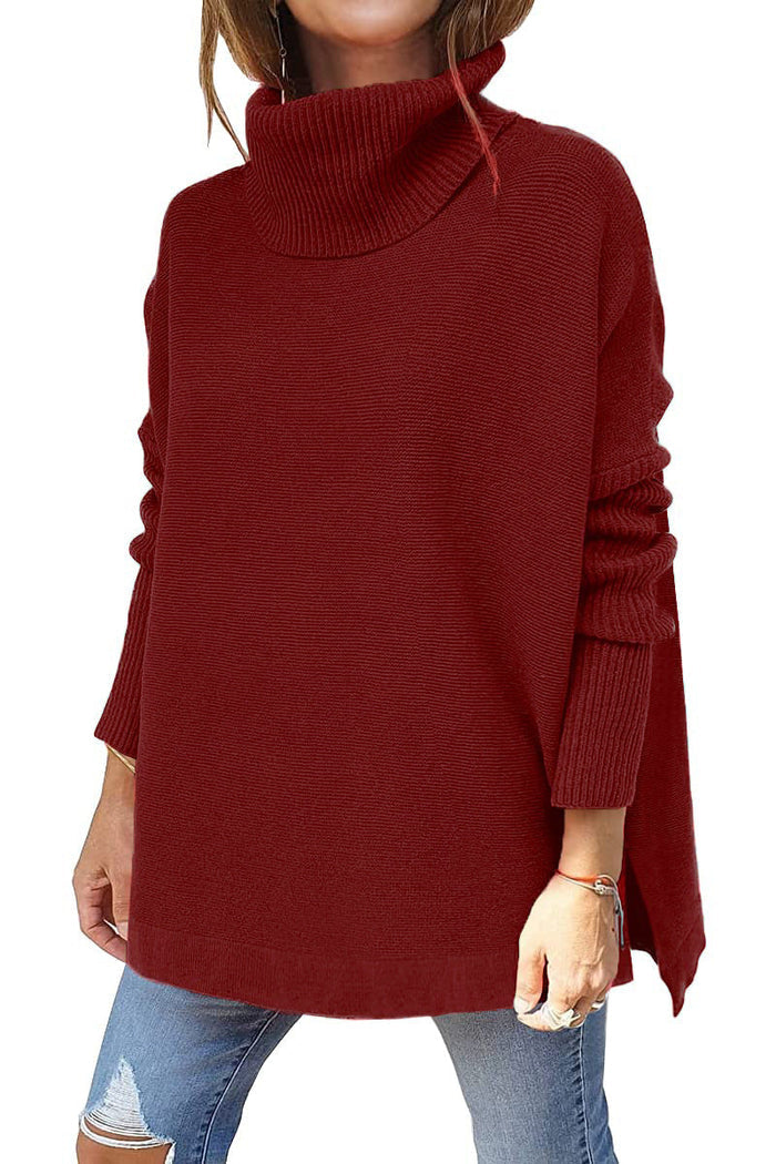 Sora modern oversized turtleneck jumper shown in a neutral tone