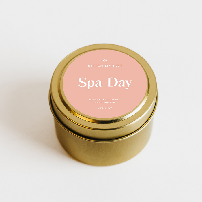 Spa Day Soy Candle - 4oz Gold Travel Tin