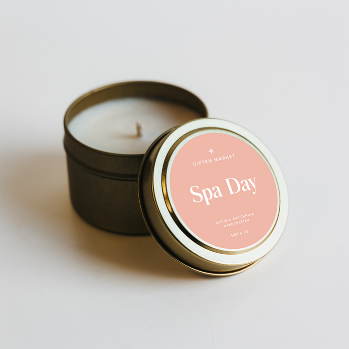 Spa Day Soy Candle - 4oz Gold Travel Tin