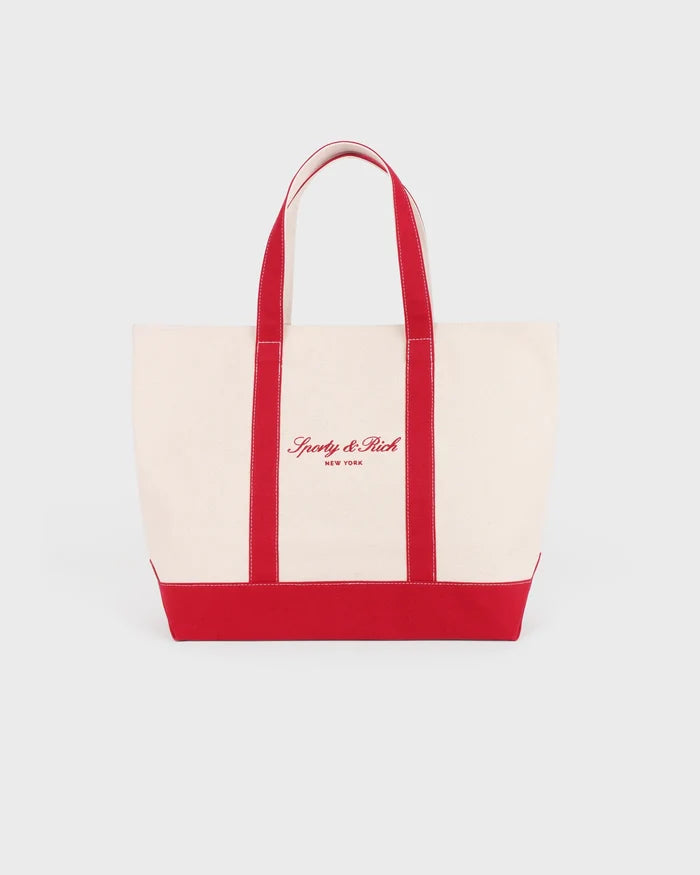 Sporty & Rich Signature NY Logo Medium Tote