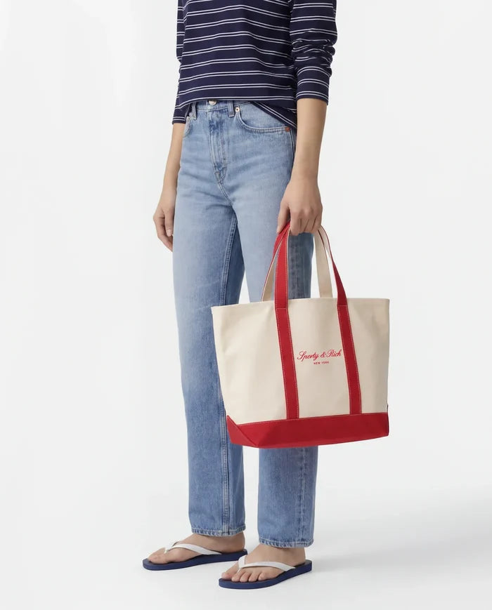 Sporty & Rich Signature NY Logo Medium Tote