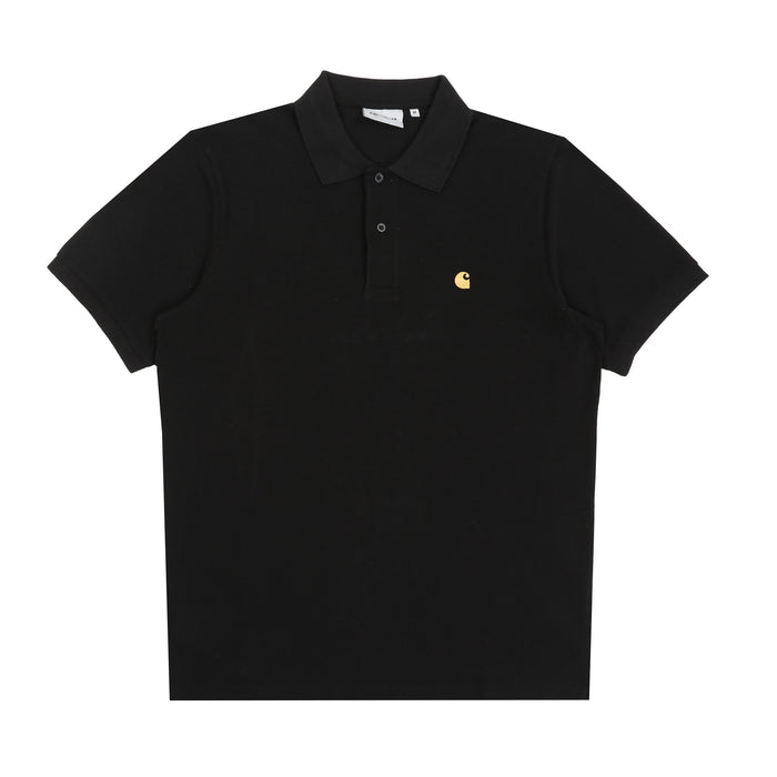 S/S Chase Pique Polo - Black / Gold