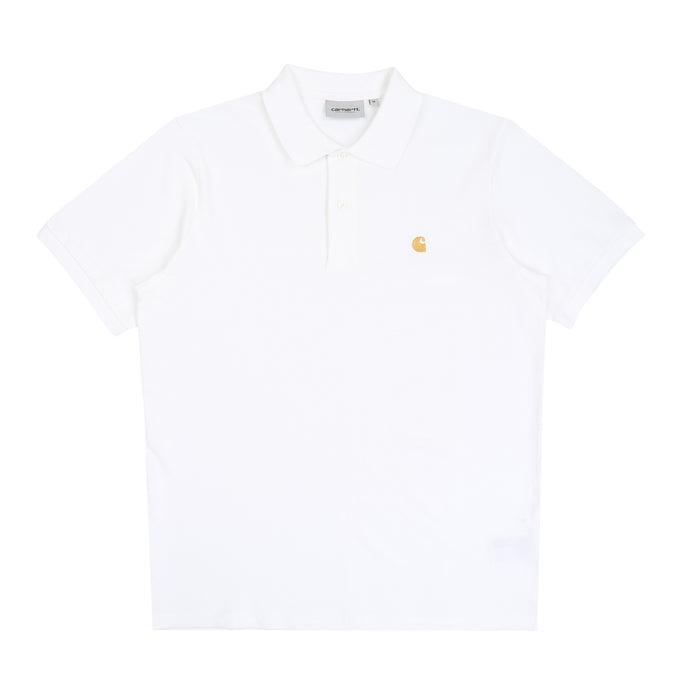 S/S Chase Pique Polo - White / Gold