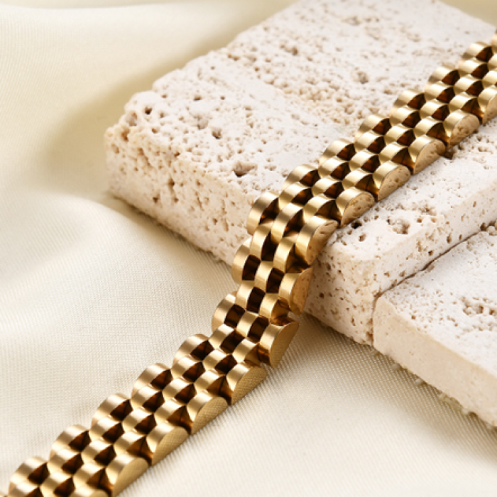 Stainless Steel Luxury Brick Handmade Men's Bracelets 10MM-21CM